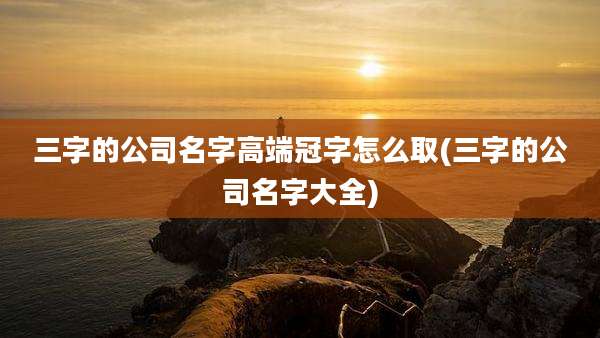 三字的公司名字高端冠字怎么取(三字的公司名字大全)
