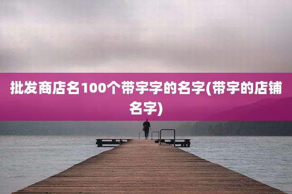 批发商店名100个带宇字的名字(带宇的店铺名字)