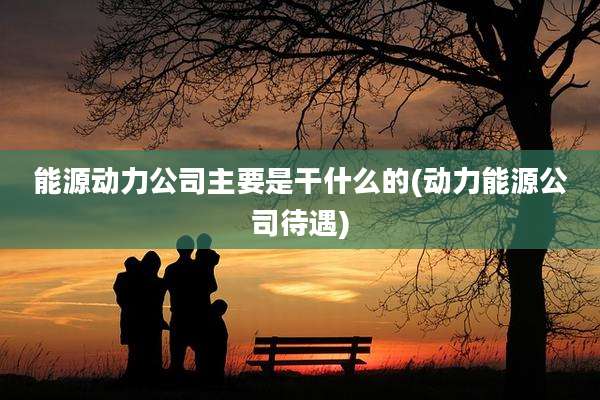 能源动力公司主要是干什么的(动力能源公司待遇)