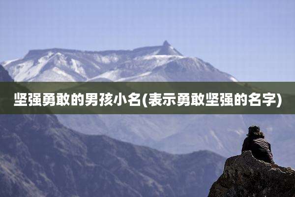 坚强勇敢的男孩小名(表示勇敢坚强的名字)