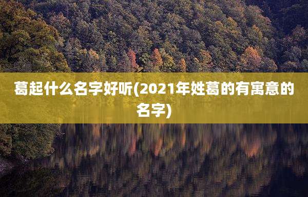 葛起什么名字好听(2021年姓葛的有寓意的名字)