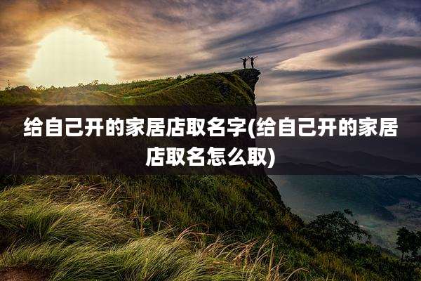给自己开的家居店取名字(给自己开的家居店取名怎么取)