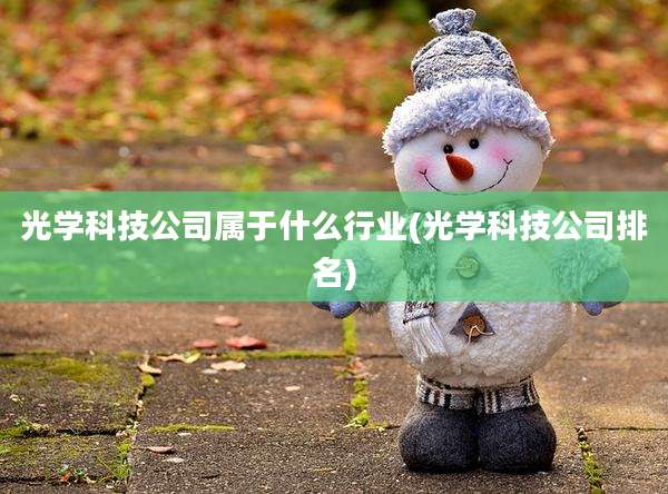 光学科技公司属于什么行业(光学科技公司排名)