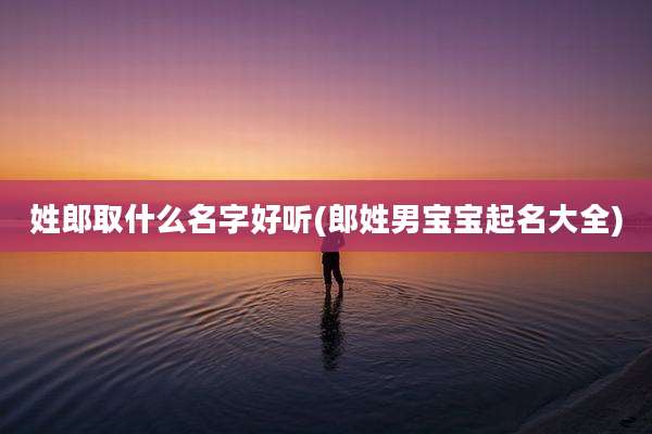 姓郎取什么名字好听(郎姓男宝宝起名大全)