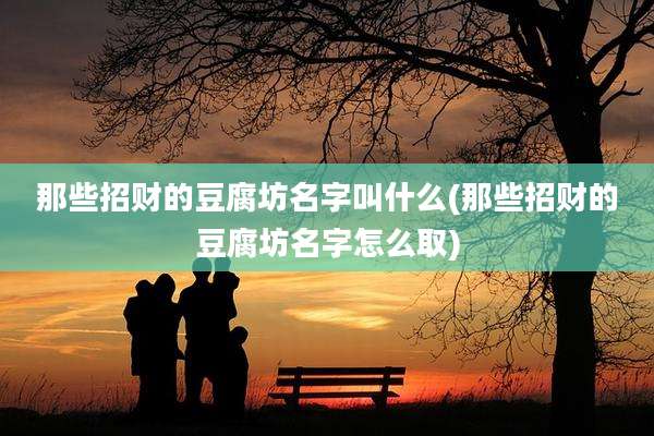 那些招财的豆腐坊名字叫什么(那些招财的豆腐坊名字怎么取)