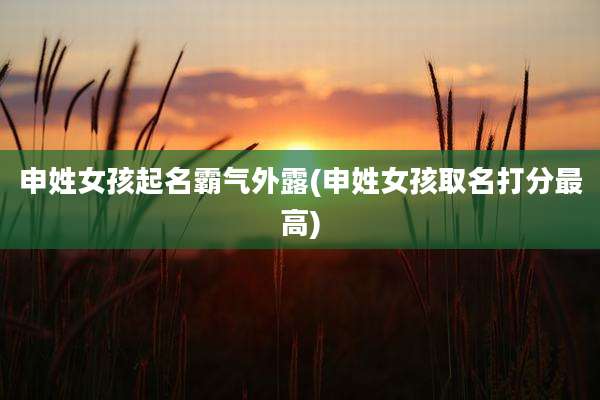 申姓女孩起名霸气外露(申姓女孩取名打分最高)