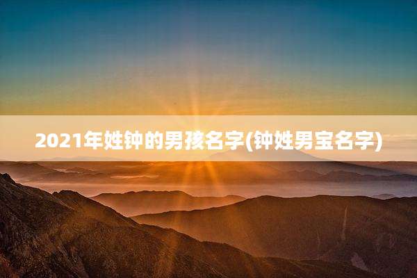 2021年姓钟的男孩名字(钟姓男宝名字)