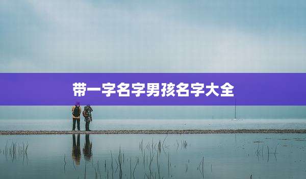 带一字名字男孩名字大全