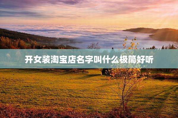 开女装淘宝店名字叫什么极简好听