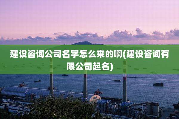 建设咨询公司名字怎么来的啊(建设咨询有限公司起名)