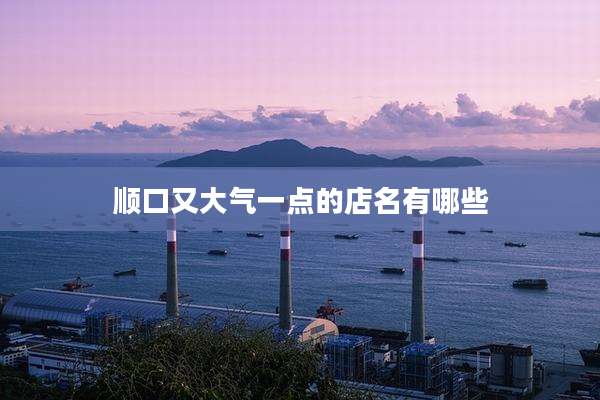 顺口又大气一点的店名有哪些