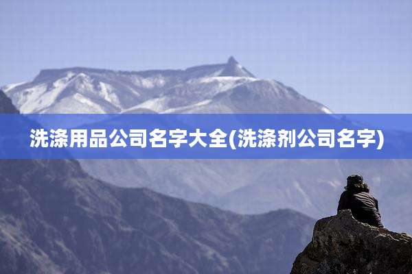 洗涤用品公司名字大全(洗涤剂公司名字)
