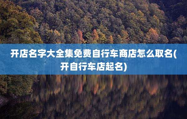 开店名字大全集免费自行车商店怎么取名(开自行车店起名)
