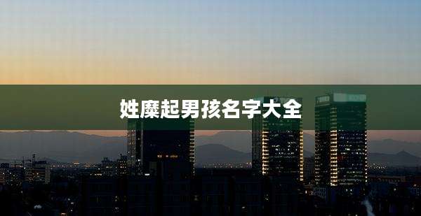 姓糜起男孩名字大全