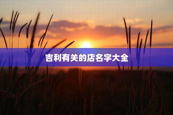 吉利有关的店名字大全
