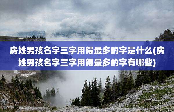 房姓男孩名字三字用得最多的字是什么(房姓男孩名字三字用得最多的字有哪些)