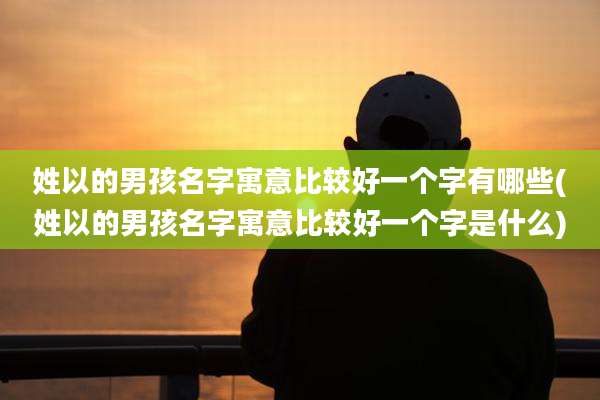 姓以的男孩名字寓意比较好一个字有哪些(姓以的男孩名字寓意比较好一个字是什么)