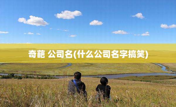 奇葩 公司名(什么公司名字搞笑)