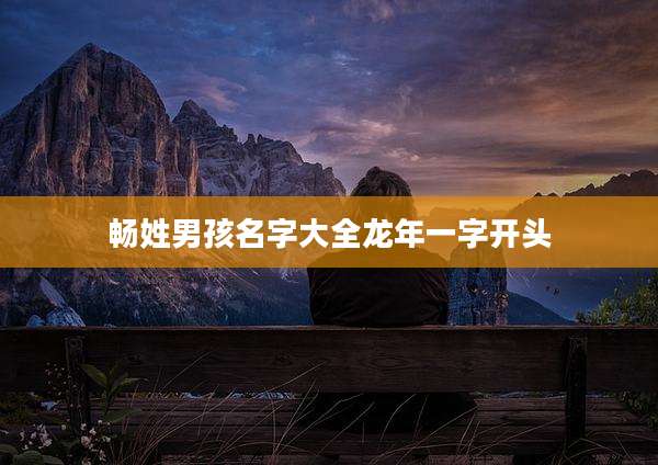 畅姓男孩名字大全龙年一字开头