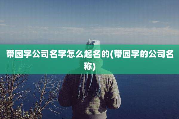 带园字公司名字怎么起名的(带园字的公司名称)