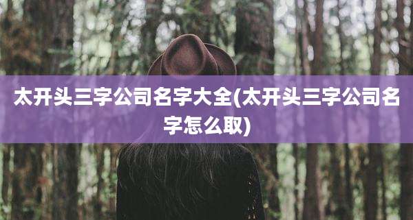 太开头三字公司名字大全(太开头三字公司名字怎么取)