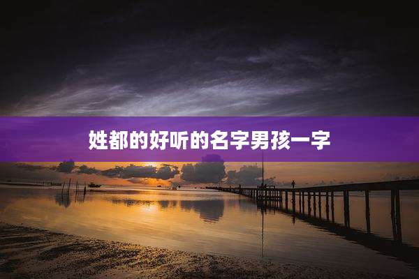 姓都的好听的名字男孩一字