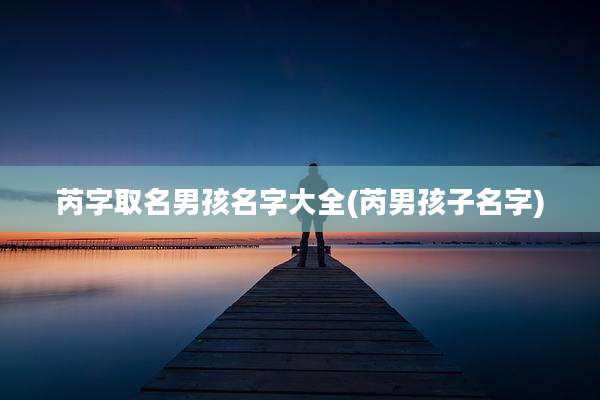 芮字取名男孩名字大全(芮男孩子名字)