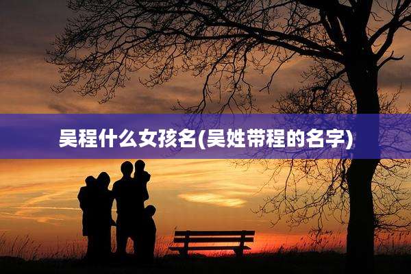 吴程什么女孩名(吴姓带程的名字)