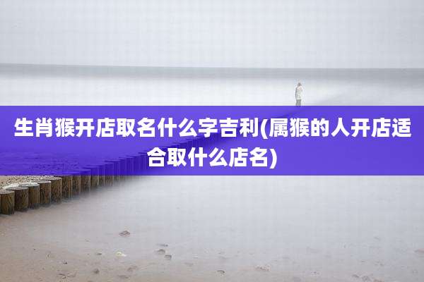 生肖猴开店取名什么字吉利(属猴的人开店适合取什么店名)
