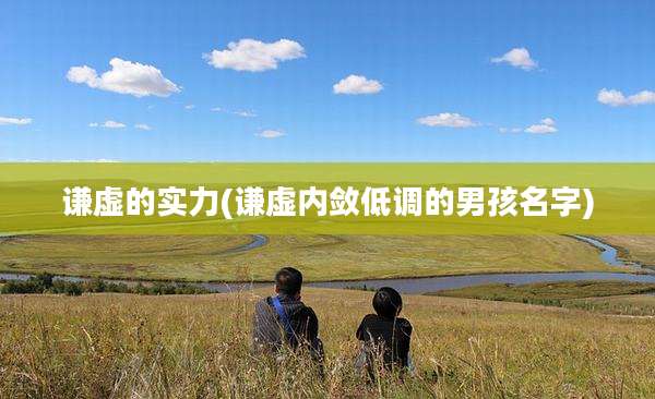 谦虚的实力(谦虚内敛低调的男孩名字)