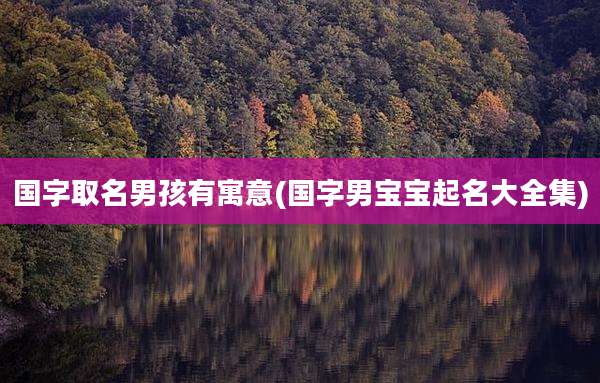 国字取名男孩有寓意(国字男宝宝起名大全集)