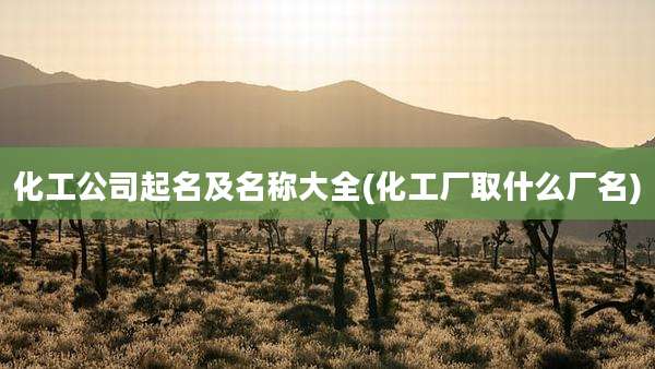化工公司起名及名称大全(化工厂取什么厂名)