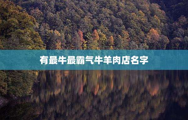 有最牛最霸气牛羊肉店名字