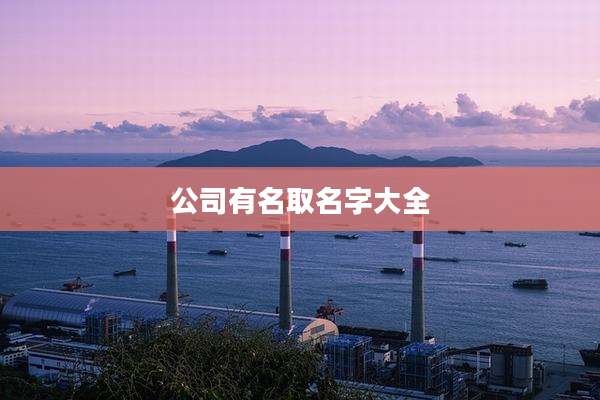 公司有名取名字大全