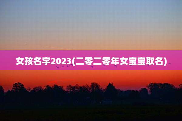 女孩名字2023(二零二零年女宝宝取名)