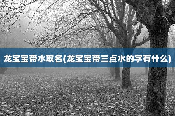 龙宝宝带水取名(龙宝宝带三点水的字有什么)