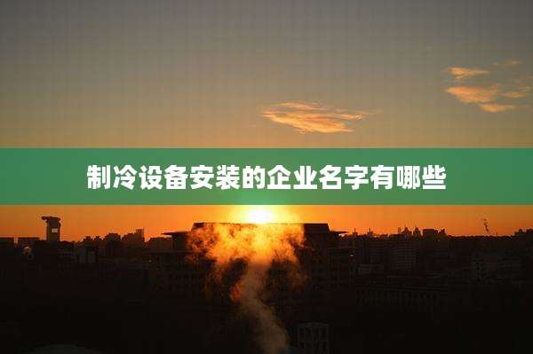 制冷设备安装的企业名字有哪些