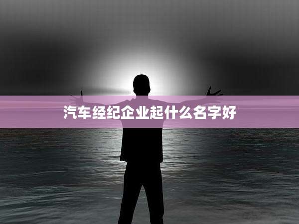 汽车经纪企业起什么名字好