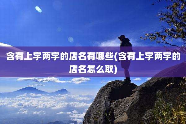 含有上字两字的店名有哪些(含有上字两字的店名怎么取)