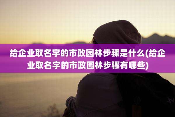 给企业取名字的市政园林步骤是什么(给企业取名字的市政园林步骤有哪些)