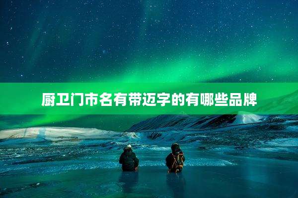 厨卫门市名有带迈字的有哪些品牌