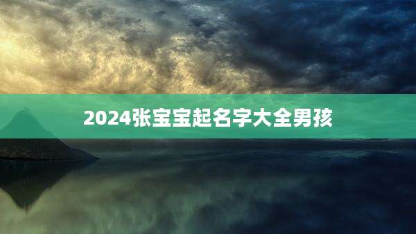 2024张宝宝起名字大全男孩