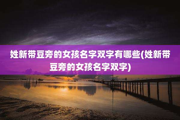 姓新带豆旁的女孩名字双字有哪些(姓新带豆旁的女孩名字双字)