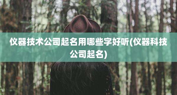 仪器技术公司起名用哪些字好听(仪器科技公司起名)