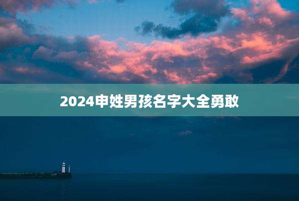 2024申姓男孩名字大全勇敢