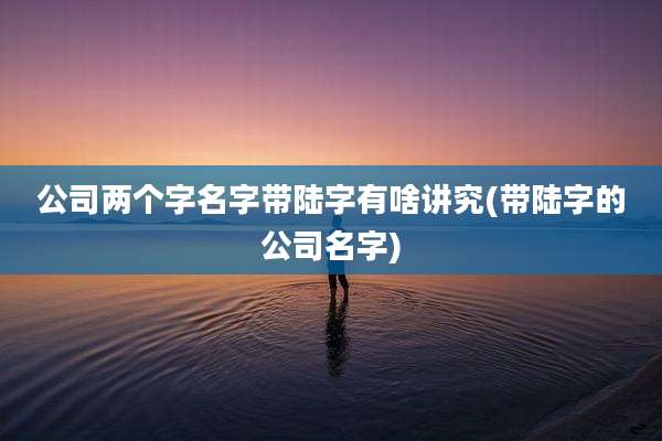 公司两个字名字带陆字有啥讲究(带陆字的公司名字)