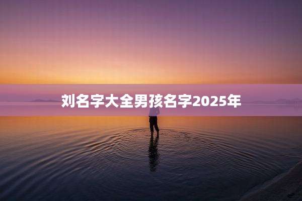 刘名字大全男孩名字2025年