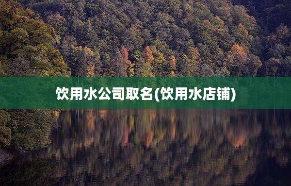 饮用水公司取名(饮用水店铺)
