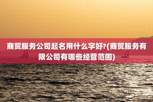 商贸服务公司起名用什么字好?(商贸服务有限公司有哪些经营范围)