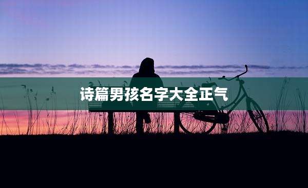 诗篇男孩名字大全正气